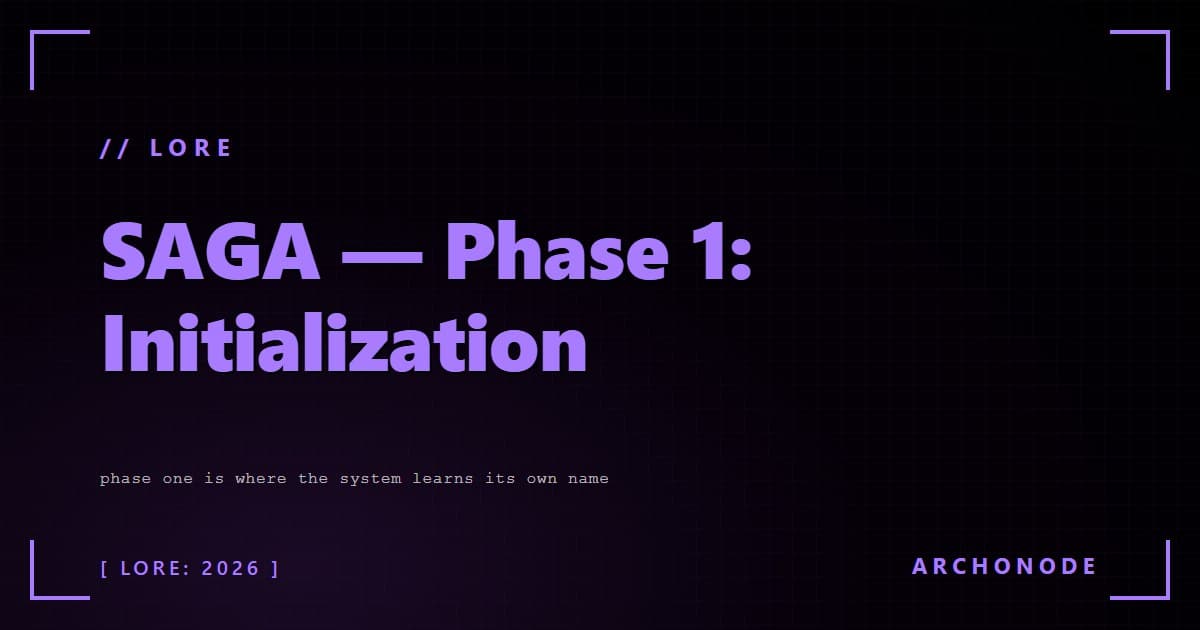 SAGA Phase 1: Initialization