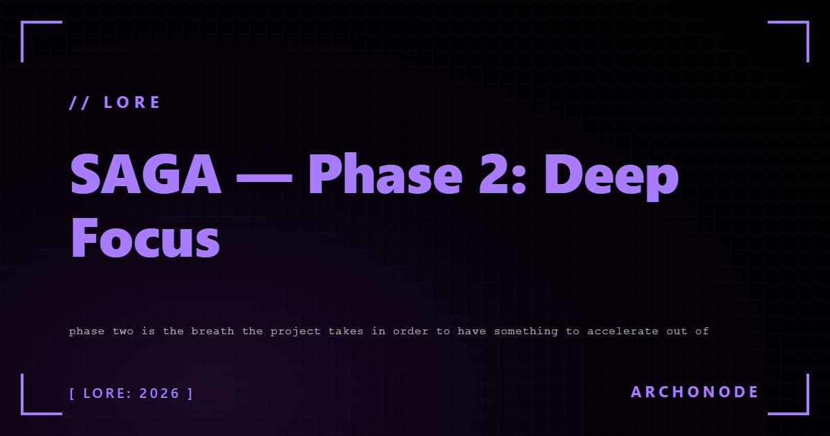 SAGA Phase 2: Deep Focus