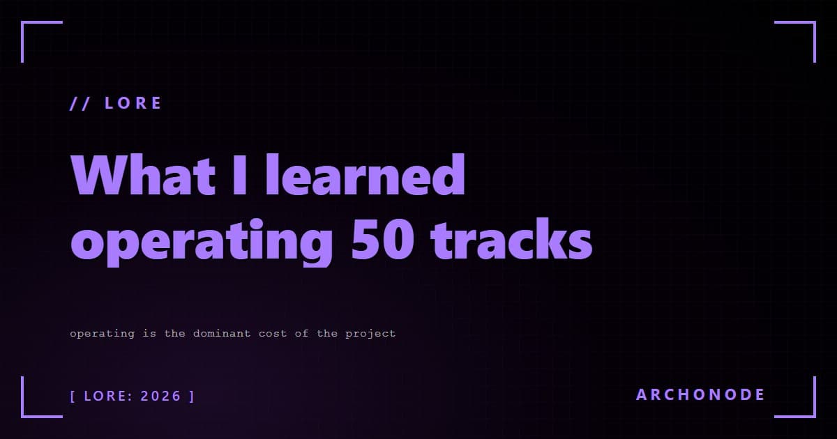 What I learned operating 50 tracks