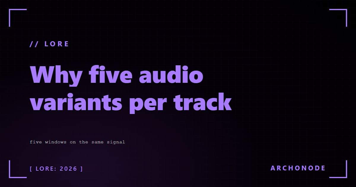 Why five audio variants per track